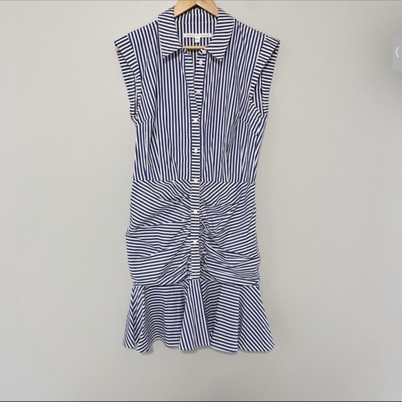 VERONICA BEARD Bell Button Down Shirt Dress Sz M/6 - Picture 4 of 5